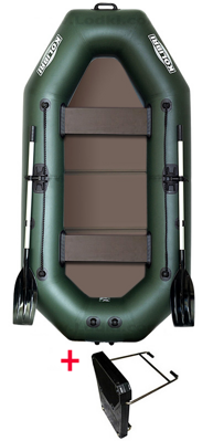 Čln Kolibri K-240 TP zelený, pevná podlaha + držiak