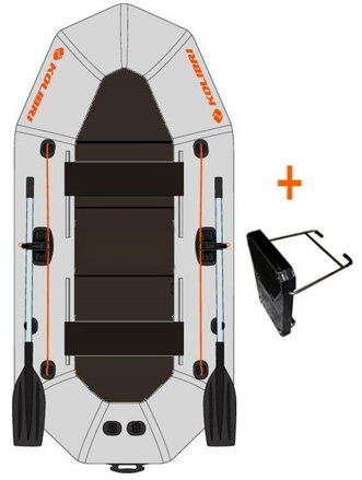 Čln Kolibri K-270 TP profi šedý, pevná podlaha a držiak motora