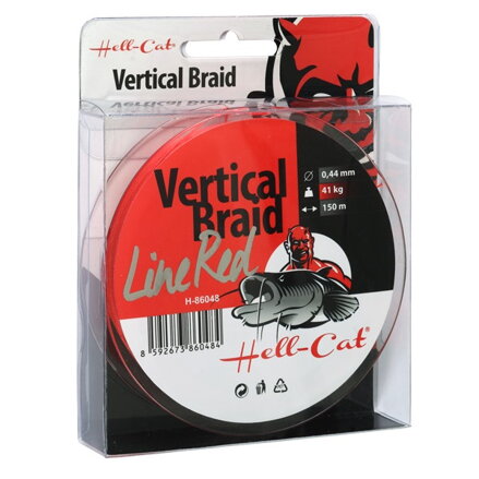 Šnúra Hell-Cat Braid Line Vertical Red 0.37mm, 33kg, 150m