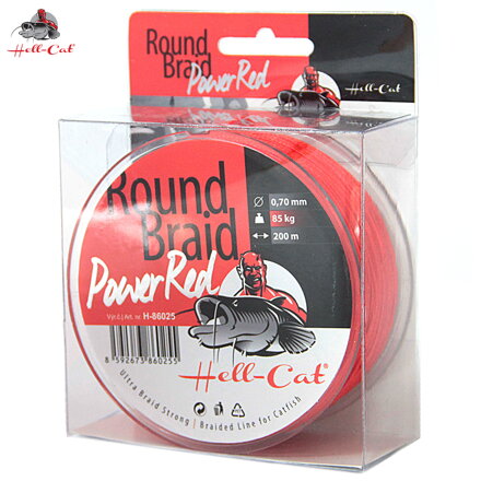Pletená šnúra Hell-Cat Round Braid Power Red 200m Pletená šnúra Hell-Cat Round Braid Power Red 200m