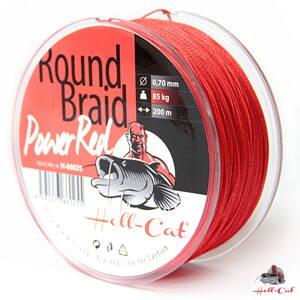 Pletená šnúra Hell-Cat Round Braid Power Red 1000m