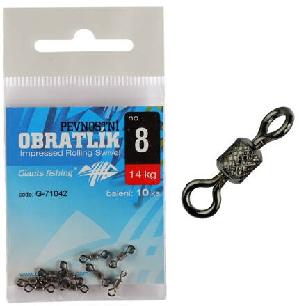 Giants Fishing Pevnostný obratlík Impressed Rolling Swivel no.14/6kg/10ks