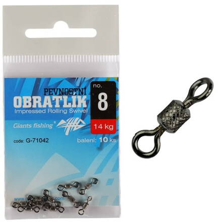 Giants Fishing Pevnostný obratlík Impressed Rolling Swivel no.14/6kg/10ks