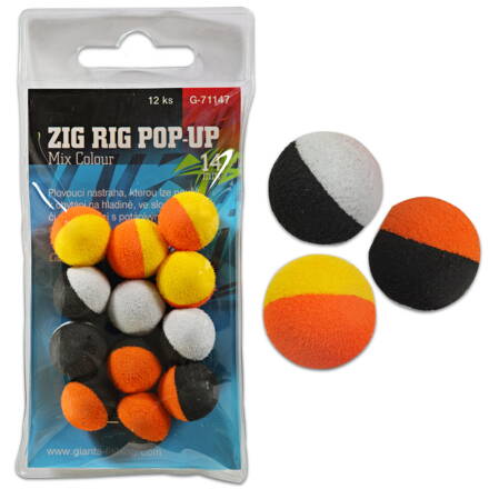 Giants Fishing Penové plávajúce boilies Zig Rig Pop-Up mix colour 14mm,12ks