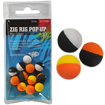 Giants Fishing Penové plávajúce boilies Zig Rig Pop-Up mix colour 14mm,12ks