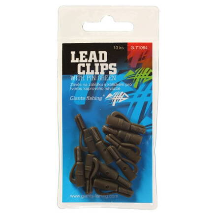 Giants Fishing Záves na záťaž Lead clips with pin Green/10pc