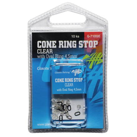 Giants Fishing Gumová zarážka s krúžkom Cone Ring Stop Clear with Oval Ring 4,5mm