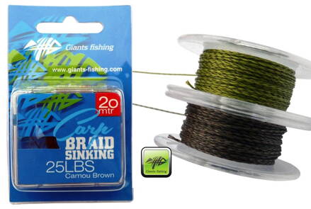 Nadväzcová šnúra Giants Fishing Carp Braid Sinking 35lbs/20m Camou Brown