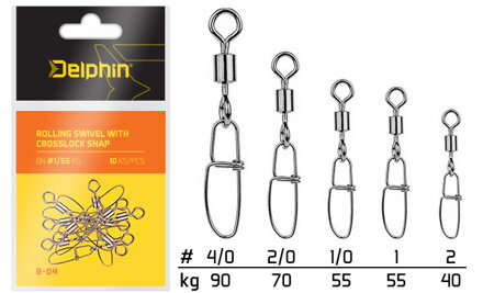 Delphin Rolling swivel with Crosslock snap - BN/4/0