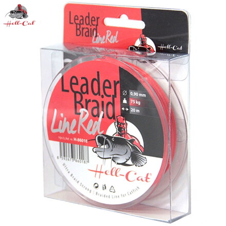 Nadväzcová šnúra Hell-Cat Leader Braid Line Red 20m