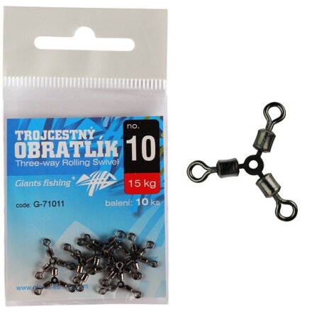 Giants Fishing Trojcestný obratlík Three-way Rolling Swivel no.10/15kg/10ks