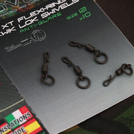 Gardner Obratlíky Covert XT Flexi-Ring Kwik Lok Swivels, vel. 12 Gardner Obratlíky Covert XT Flexi-Ring Kwik Lok Swivels, vel. 12