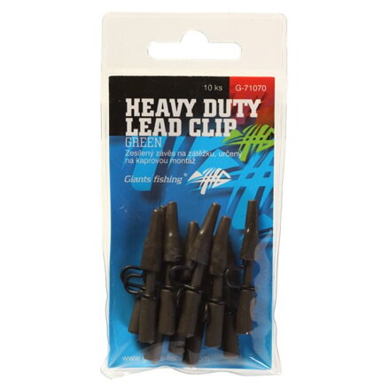 Giants Fishing Bočný záves kovový Heavy Duty Lead Clip Green, 10ks