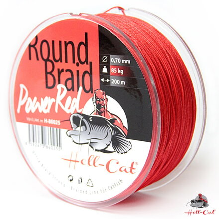 Pletená šnúra Hell-Cat Round Braid Power Red 200m Pletená šnúra Hell-Cat Round Braid Power Red 200m
