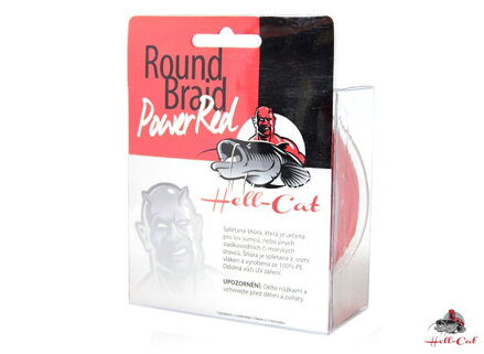Pletená šnúra Hell-Cat Round Braid Power Red 200m Pletená šnúra Hell-Cat Round Braid Power Red 200m