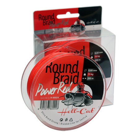 Pletená šnúra Hell-Cat Round Braid Power Red 200m Pletená šnúra Hell-Cat Round Braid Power Red 200m
