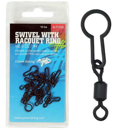 Giants Fishing Obratlík Swivel with Racquet ring, UK.4 (vel.8 EU)/10ks